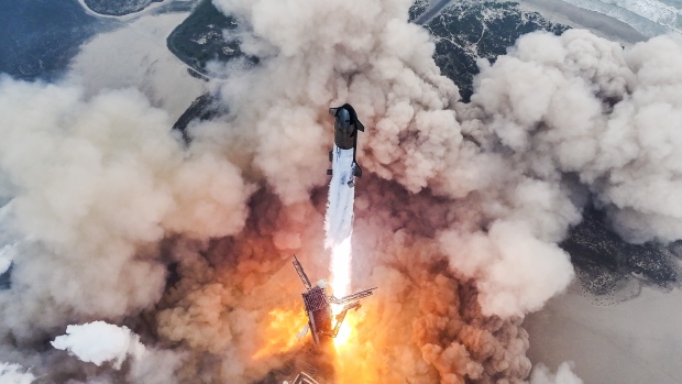 SpaceX's mega rocket Starship launches for a test flight from Starbase in Boca Chica, Texas, Thursday, June 6, 2024. (SpaceX via AP)